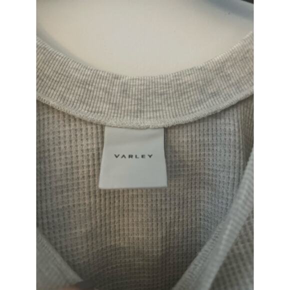 Varley Arvin Waffle Knit Sweatshirt Small Relaxed Fit Crewneck Gray - Picture 5 of 7